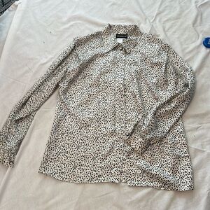 silky vintage dotted pattern button down